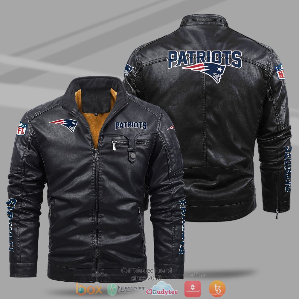 NFL_New_England_Patriots_Fleece_leather_jacket