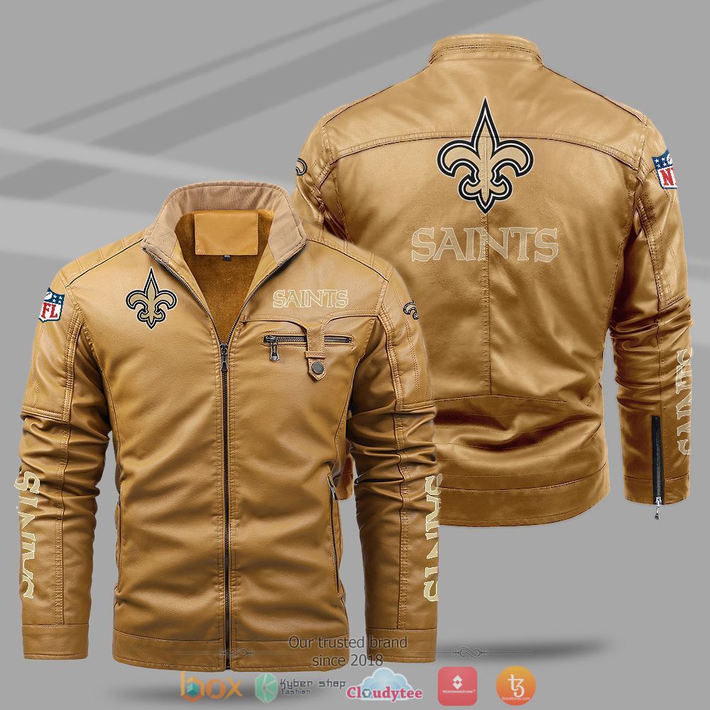 NFL_New_Orleans_Saints_Fleece_leather_jacket_1
