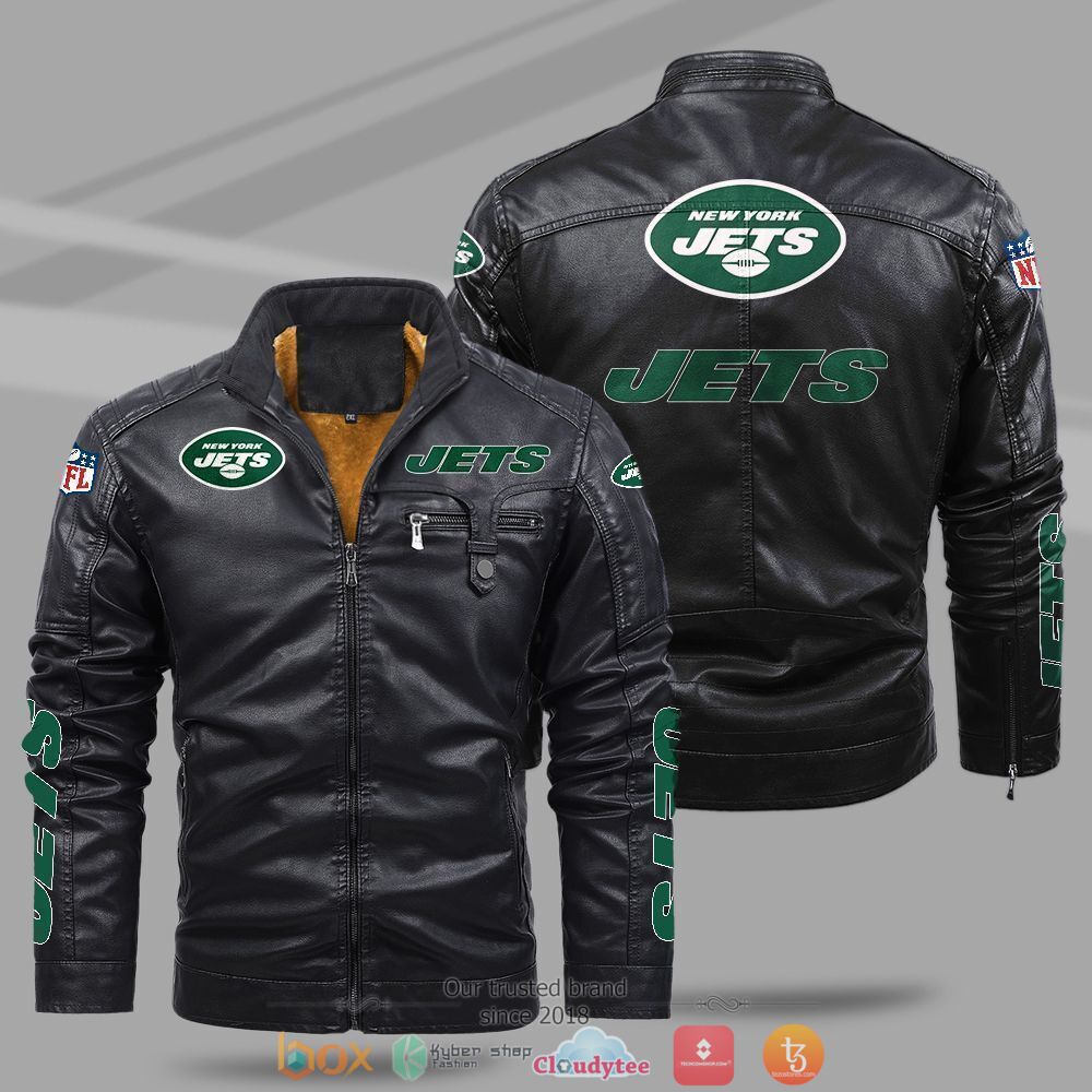 NFL_New_York_Jets_Fleece_leather_jacket