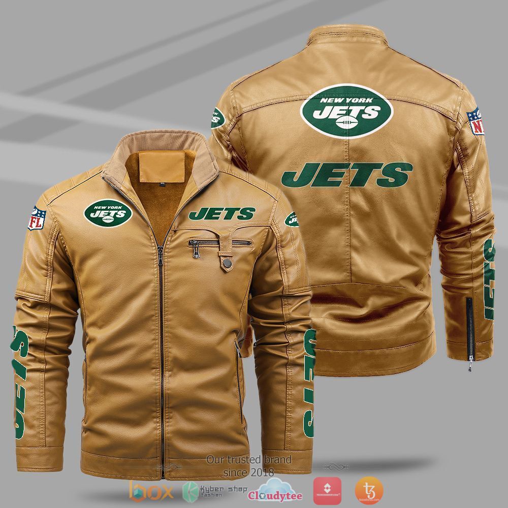 NFL_New_York_Jets_Fleece_leather_jacket_1
