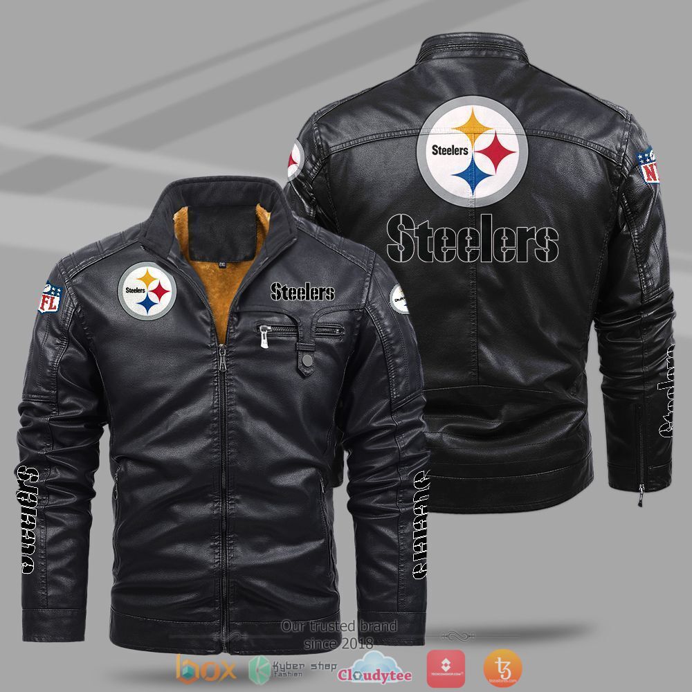 NFL_Pittsburgh_Steelers_Fleece_leather_jacket