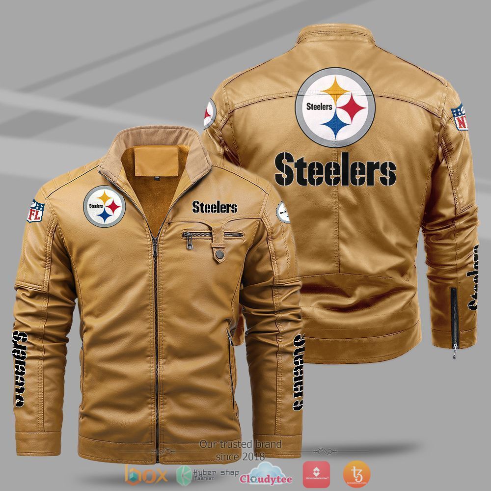 NFL_Pittsburgh_Steelers_Fleece_leather_jacket_1