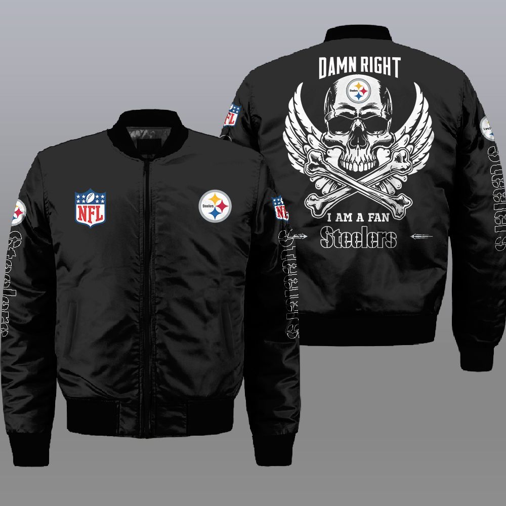 NFL_Pittsburgh_Steelers_Wings_Skull_3d_Bomber_Jacket