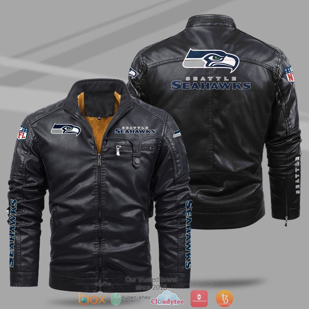 NFL_Seattle_Seahawks_Fleece_leather_jacket