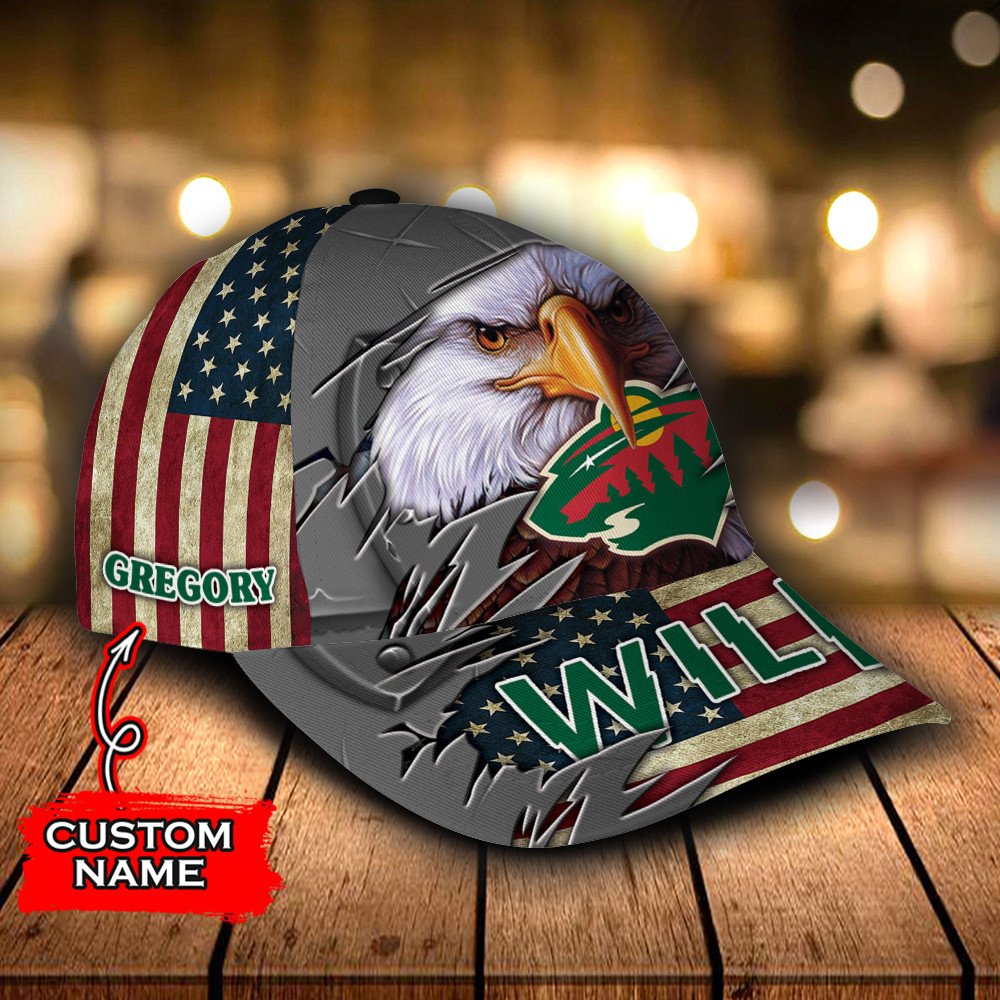 NHL_Minnesota_Wild_Eagle_Custom_Personalized_Cap_1
