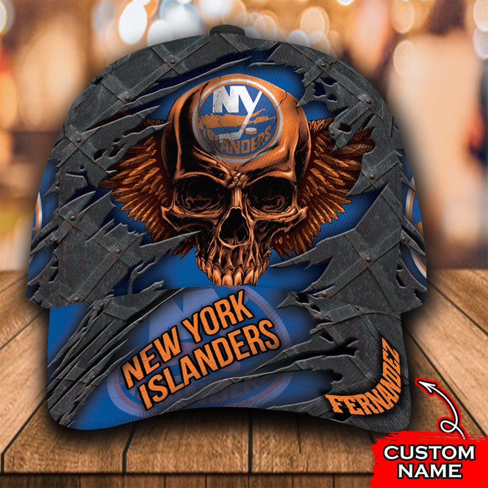 NHL_New_York_Islanders_Wings_Skull_Custom_Personalized_Cap