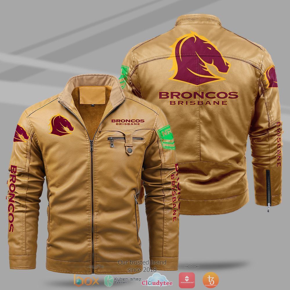NRL_Brisbane_Broncos_Fleece_leather_jacket_1