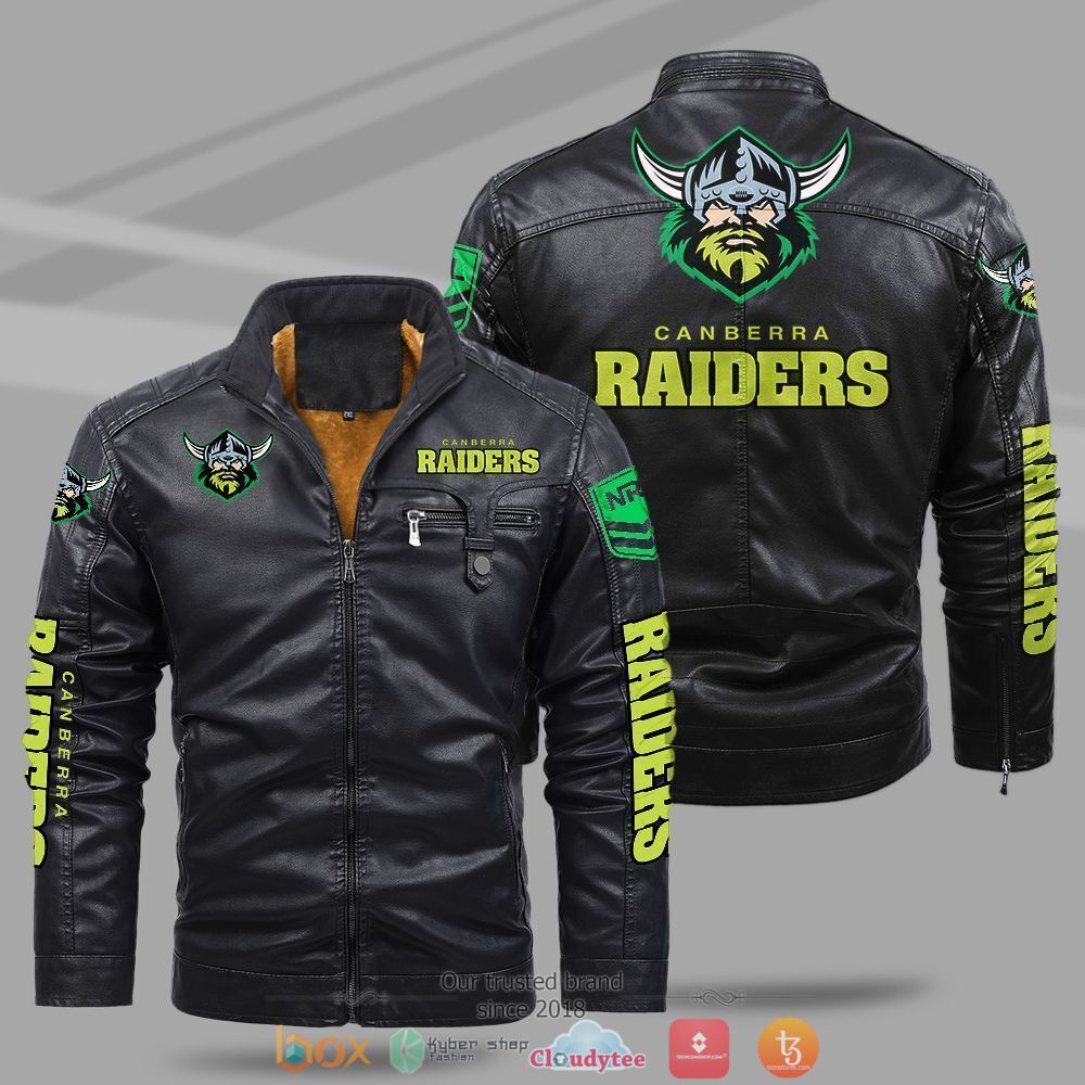 NRL_Canberra_Raiders_Fleece_leather_jacket