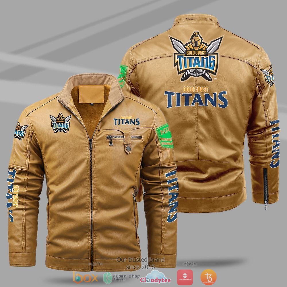 NRL_Gold_Coast_Titans_Fleece_leather_jacket_1