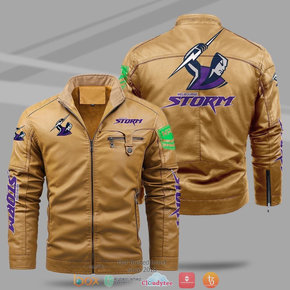 NRL_Melbourne_Storm_Fleece_leather_jacket_1