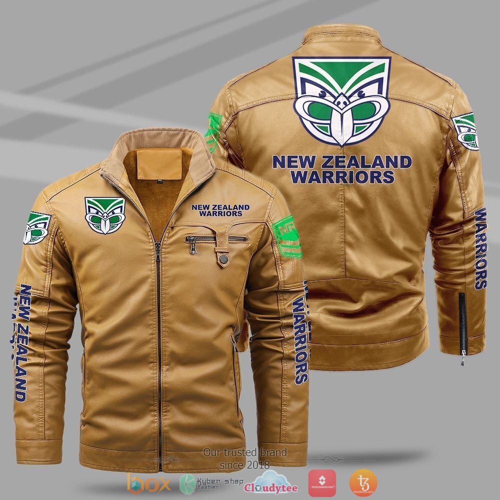 NRL_New_Zealand_Warriors_Fleece_leather_jacket_1
