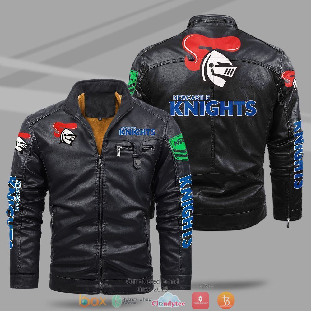 NRL_Newcastle_Knights_Fleece_leather_jacket