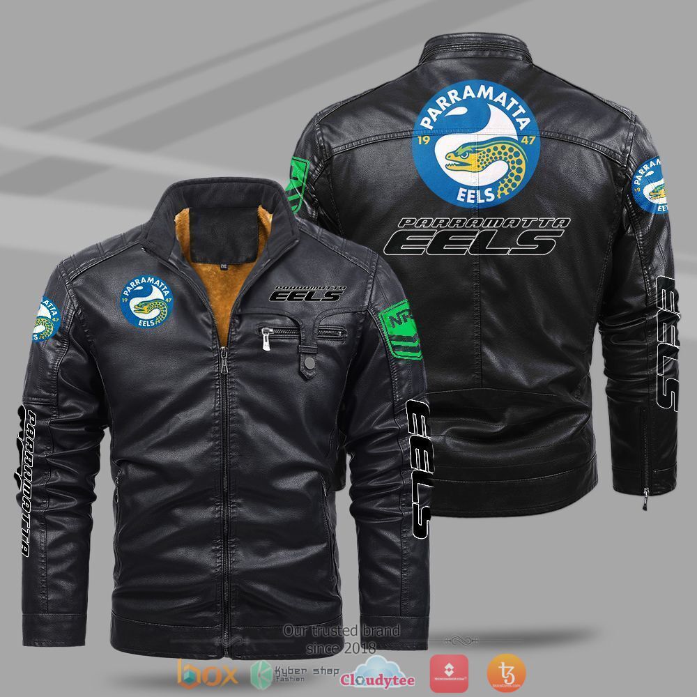 NRL_Parramatta_Eels_Fleece_leather_jacket