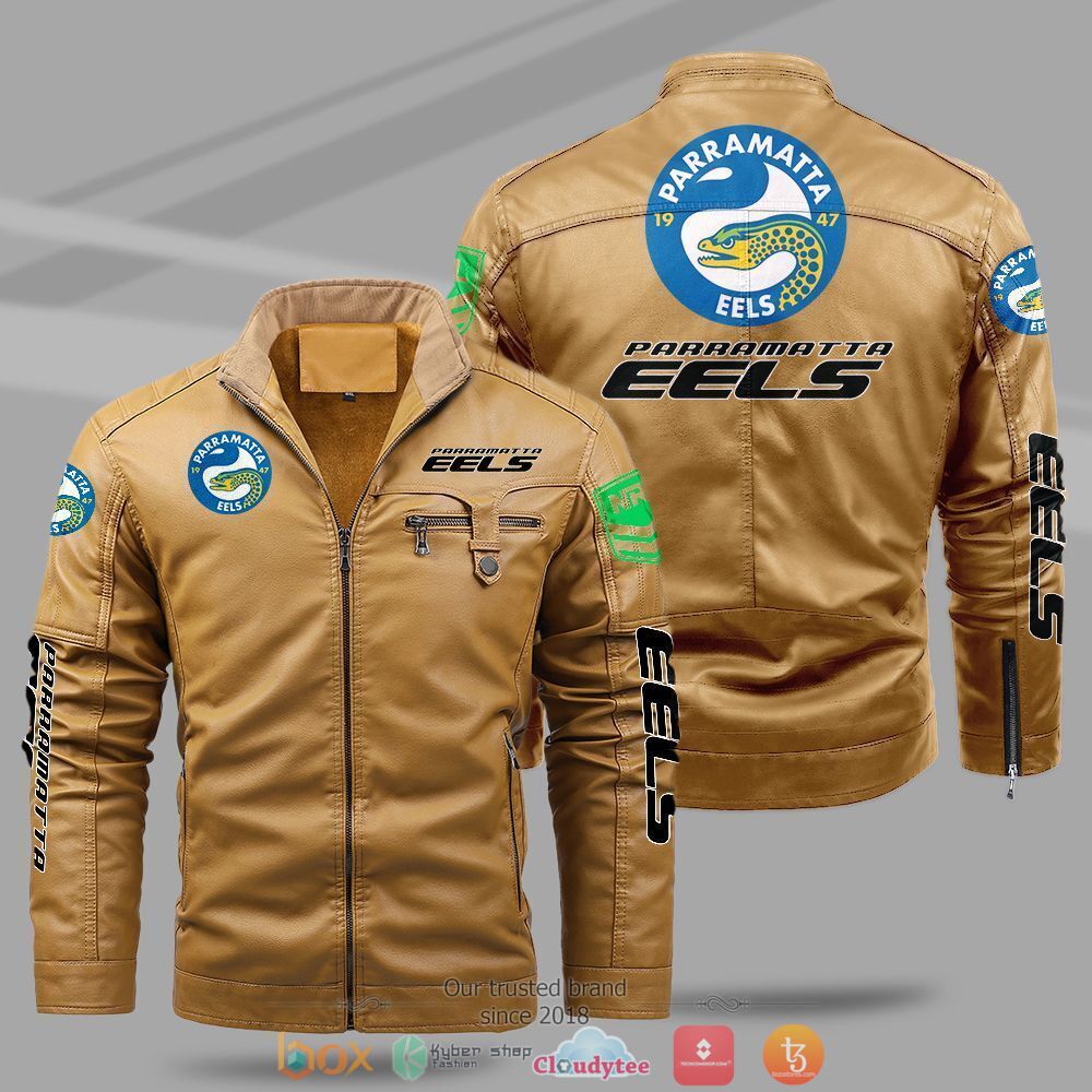 NRL_Parramatta_Eels_Fleece_leather_jacket_1