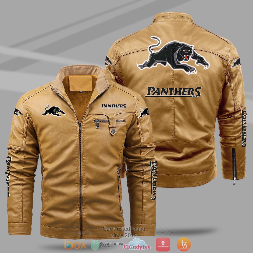 NRL_Penrith_Panthers_Fleece_leather_jacket_1