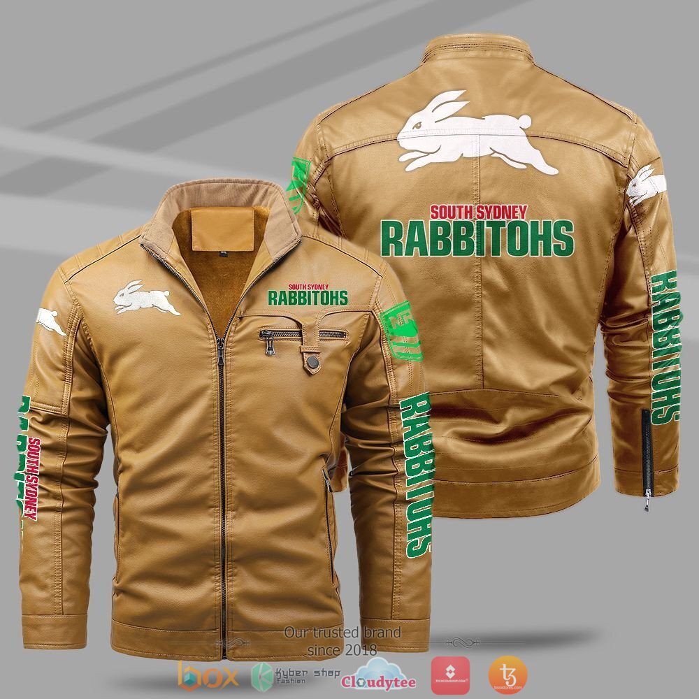 NRL_South_Sydney_Rabbitohs_Fleece_leather_jacket_1
