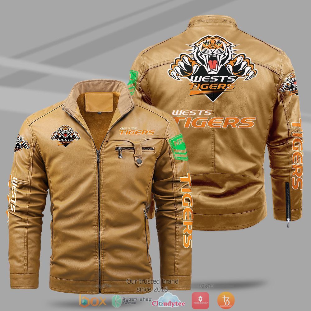 NRL_Wests_Tigers_Fleece_leather_jacket_1