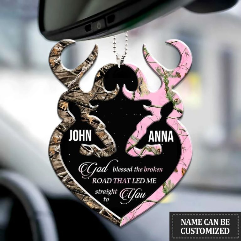 Personalized-Heart-God-Blessed-car-ornament-2