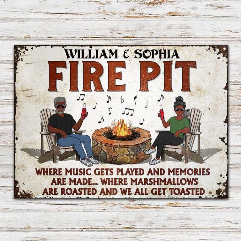 Personalized-Husband-Wife-Camping-Fire-Pit-Where-Music-Gets-Played-metal-sign-1