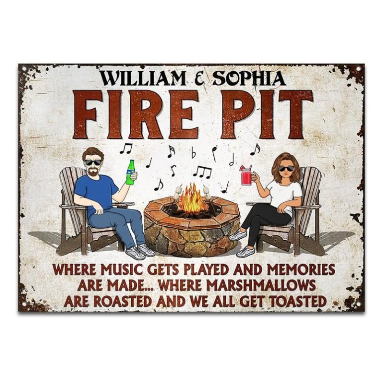 Personalized-Husband-Wife-Camping-Fire-Pit-Where-Music-Gets-Played-metal-sign