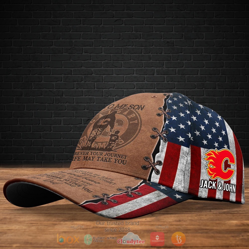 Personalized_Calgary_Flames_NHL_To_My_Son_Custom_Cap_1