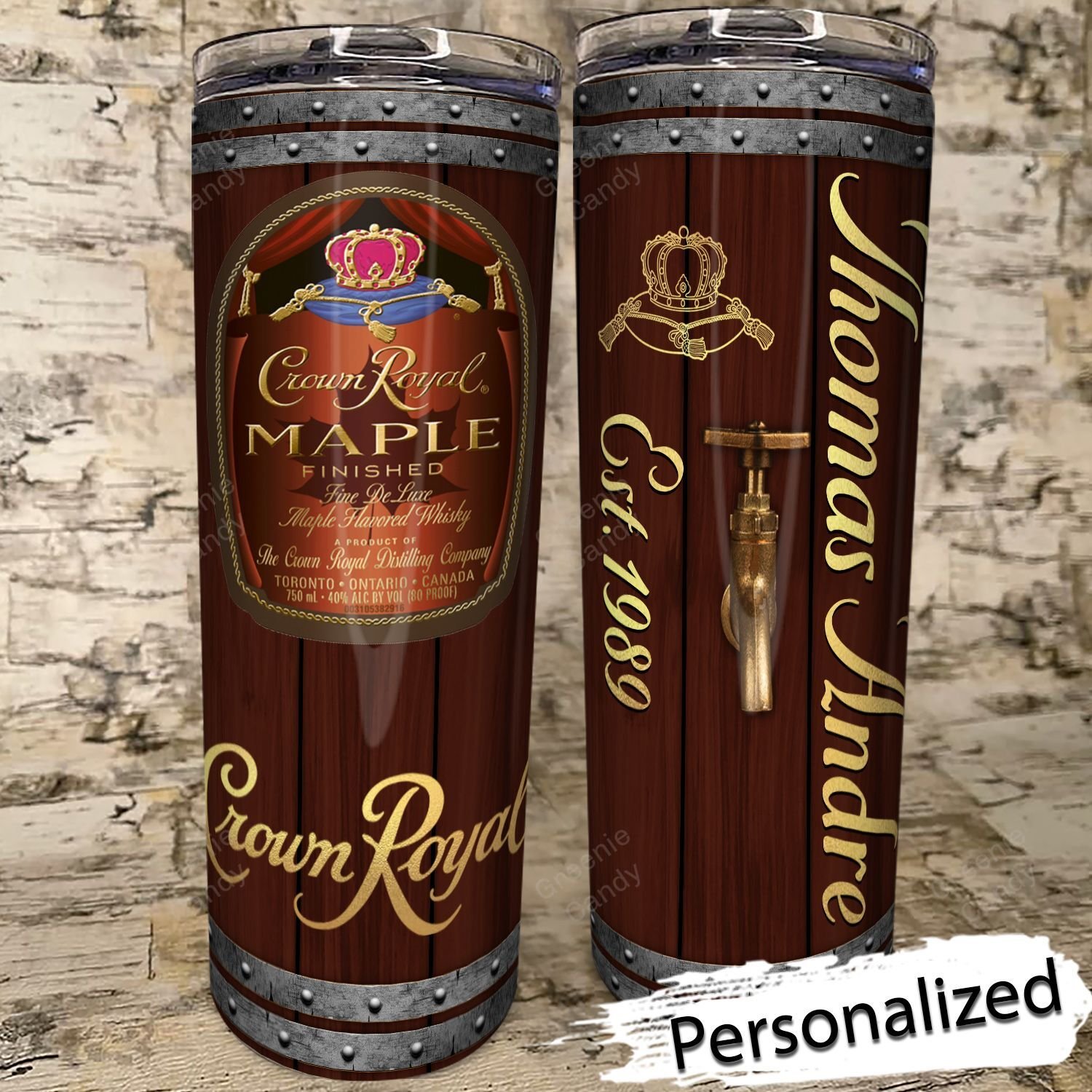 Personalized_Crown_Maple_Whiskey_Skinny_Tumbler