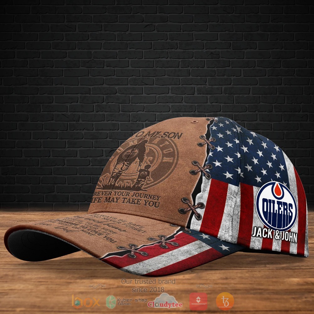 Personalized_Edmonton_Oilers_NHL_To_My_Son_Custom_Cap_1