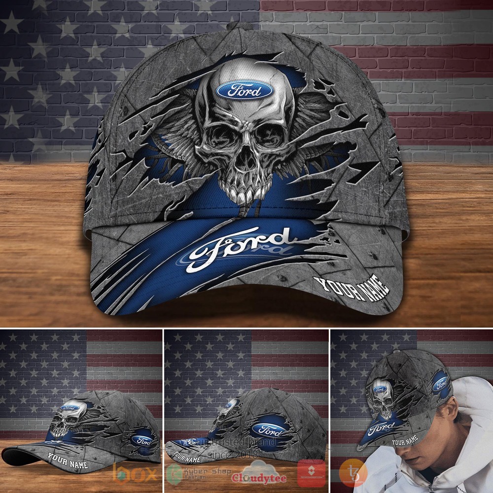 Personalized_Ford_Skull_Wings_Custom_Cap