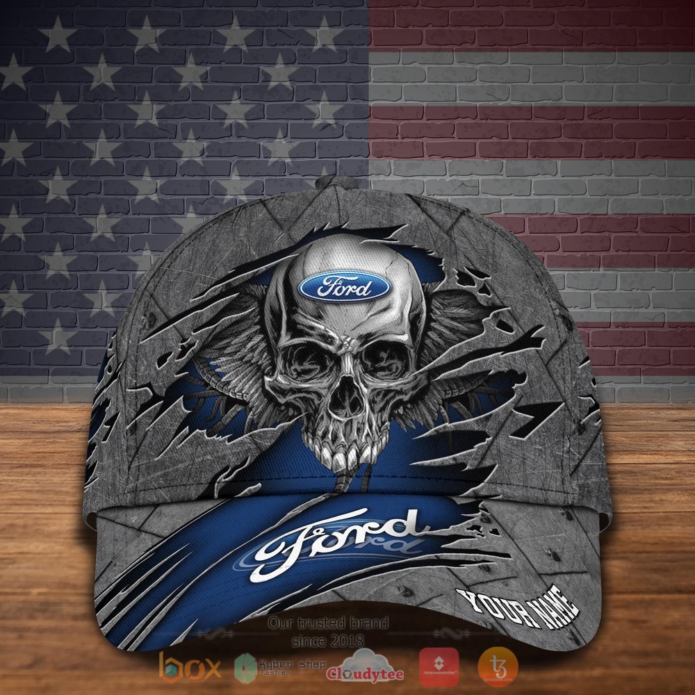 Personalized_Ford_Skull_Wings_Custom_Cap_1