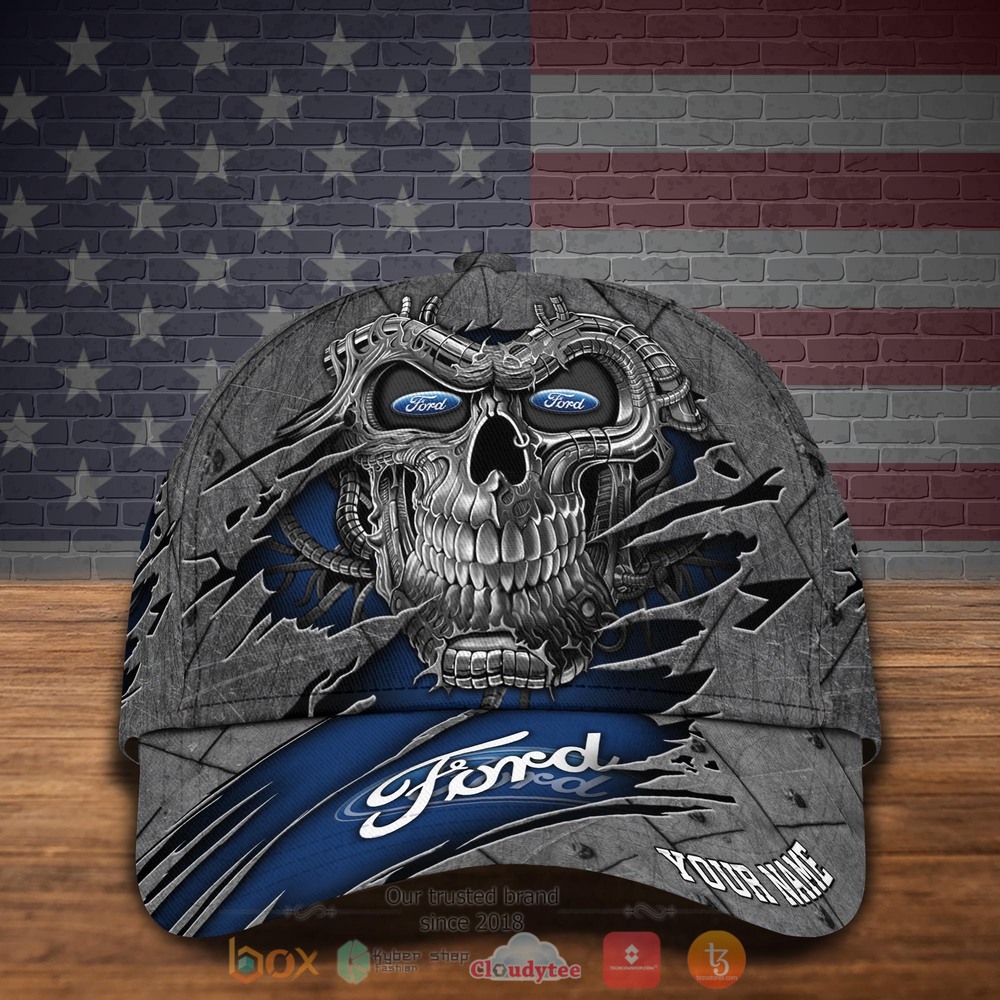 Personalized_Ford_Skull_blue_Custom_Cap_1