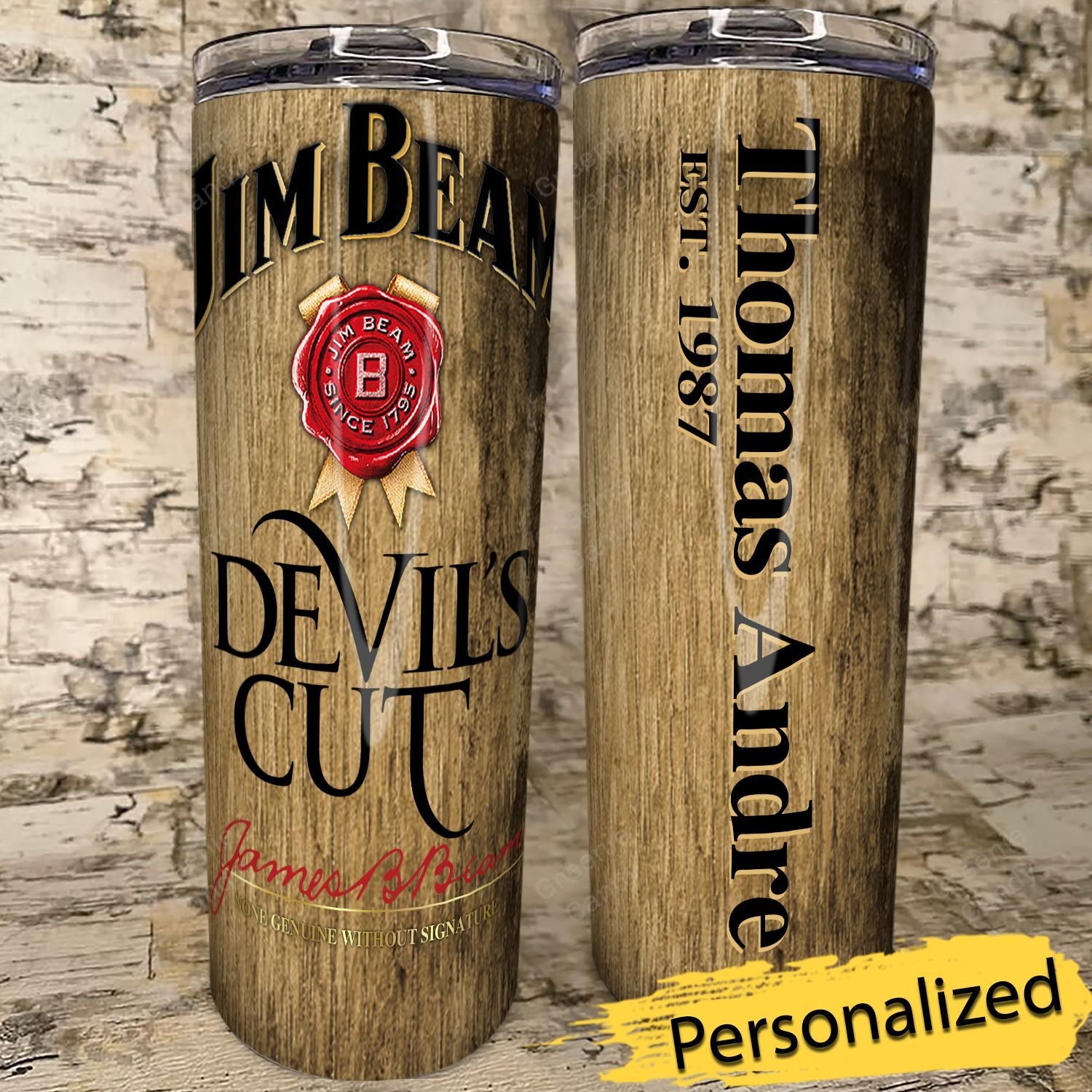 Personalized_Jim_Beam_Devils_Cut_Whiskey_Skinny_Tumbler