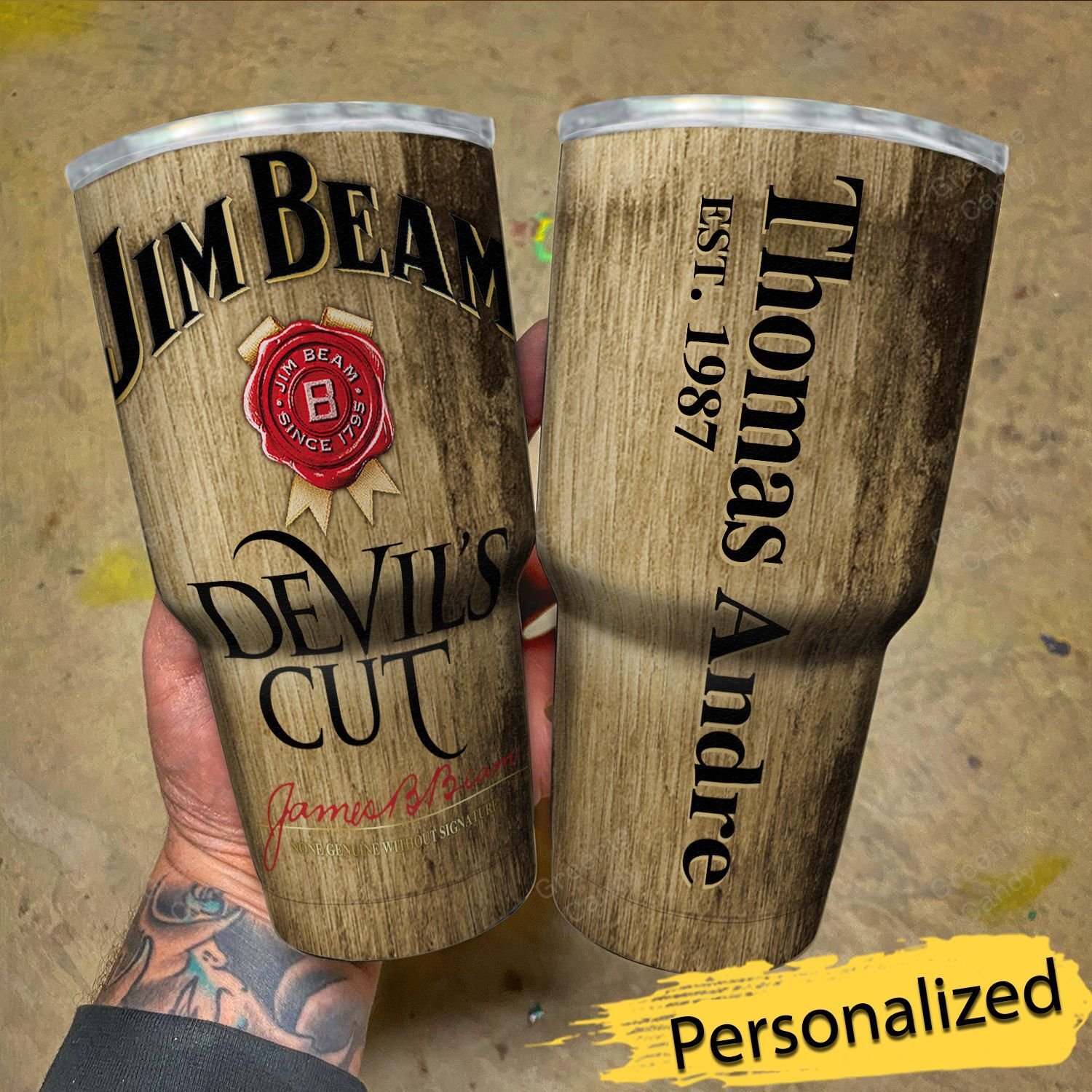 Personalized_Jim_Beam_Devils_Cut_Whiskey_Tumbler