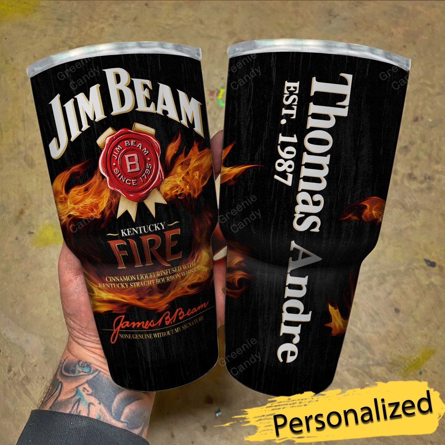 Personalized_Jim_Beam_Fire_Whiskey_Tumbler