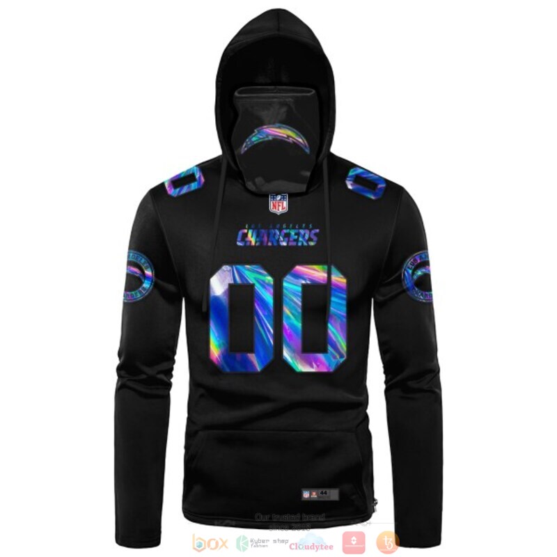 Personalized_Los_Angeles_Chargers_black_hologram_NFL_custom_3d_hoodie_mask_1