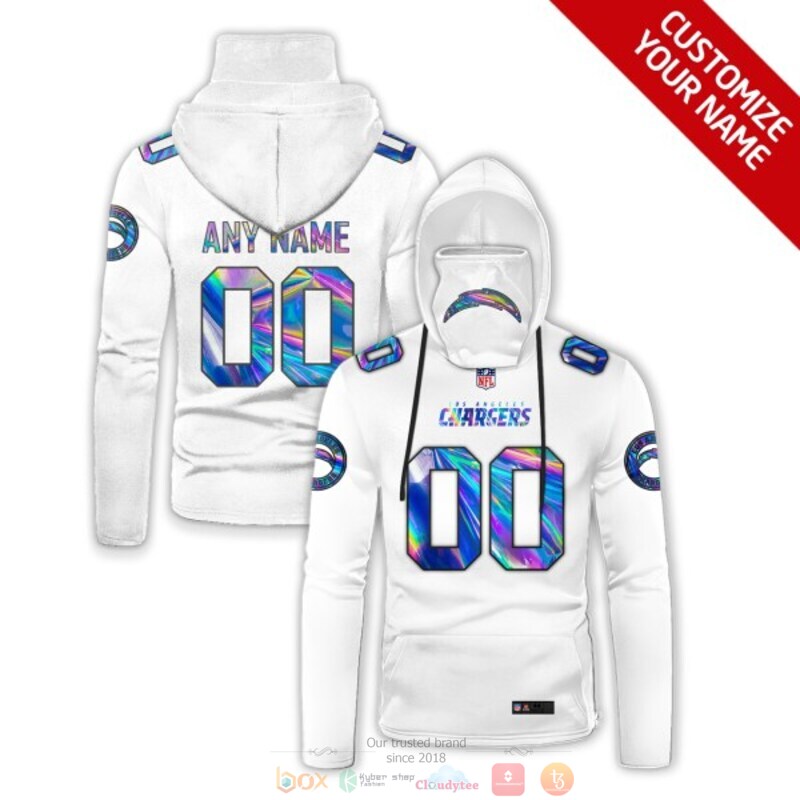 Personalized_Los_Angeles_Chargers_white_hologram_NFL_custom_3d_hoodie_mask
