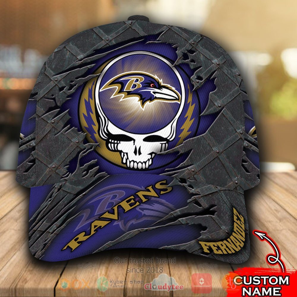 Personalized_NFL_Baltimore_Ravens_Grateful_Dead_Skull_Cap