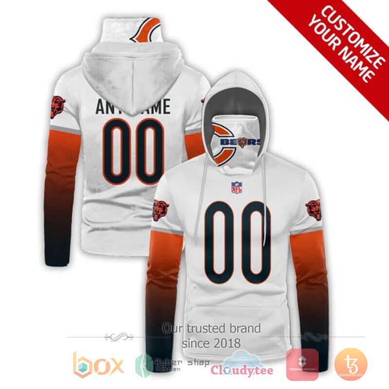 Personalized_NFL_Chicago_Bears_White_Orange_3d_hoodie_mask