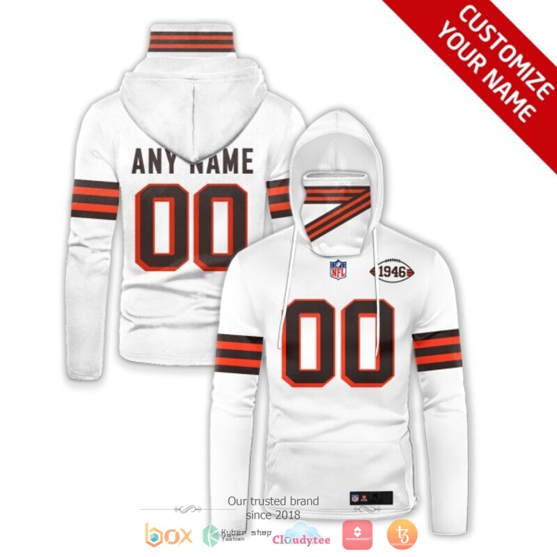 Personalized_NFL_Cleveland_Browns_1946_white_custom_hoodie_mask