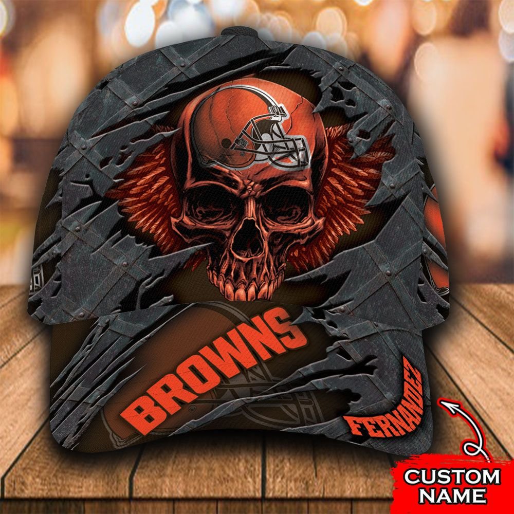Personalized_NFL_Cleveland_Browns_Wings_Skull_Custom_Cap