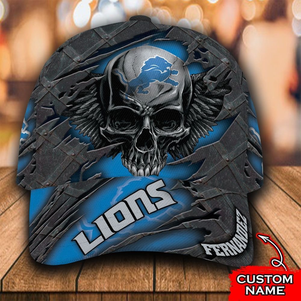 Personalized_NFL_Detroit_Lions_Skull_Custom_name_Cap