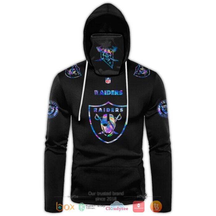 Personalized_NFL_Las_Vegas_Raiders_black_hologram_color_3d_hoodie_mask_1