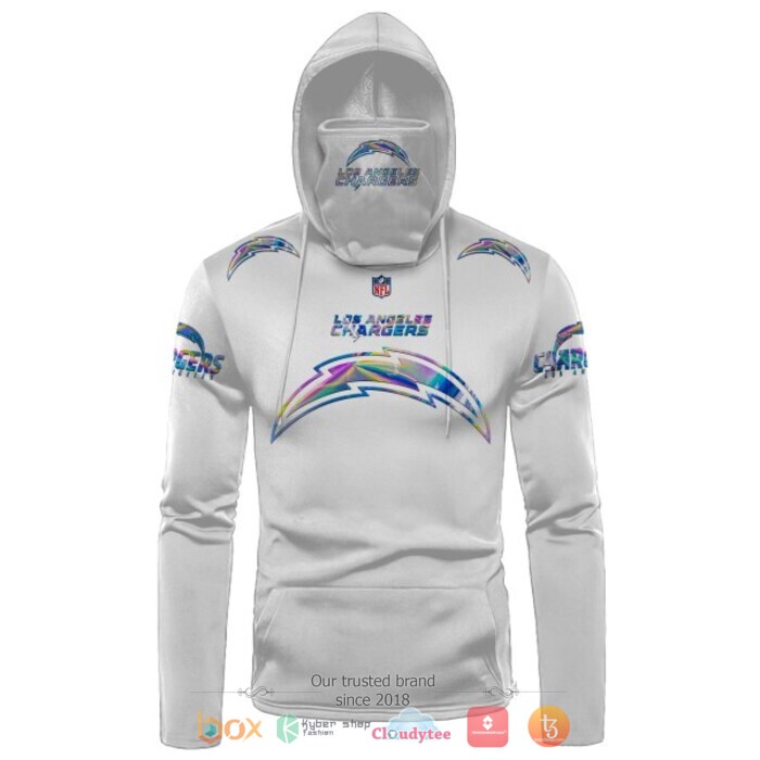 Personalized_NFL_Los_Angeles_Chargers_White_hologram_color_3d_hoodie_mask_1