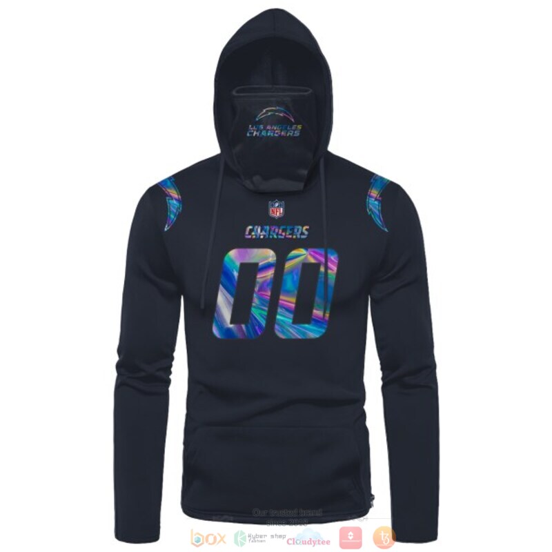 Personalized_NFL_Los_Angeles_Chargers_black_custom_3d_hoodie_mask_1