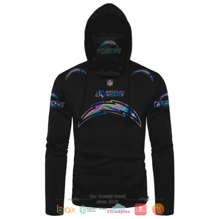 Personalized_NFL_Los_Angeles_Chargers_black_hologram_color_3d_hoodie_mask_1