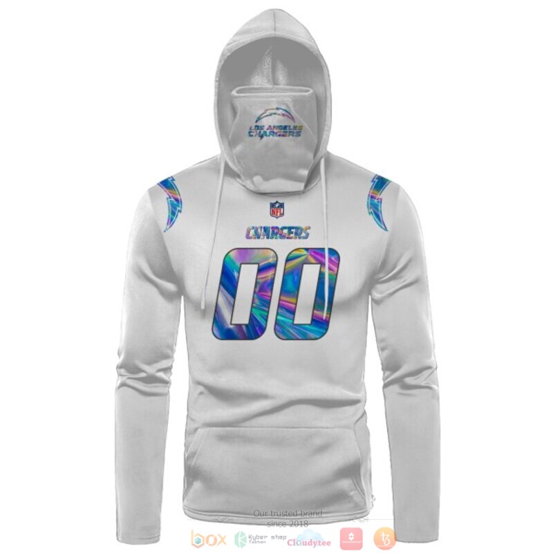 Personalized_NFL_Los_Angeles_Chargers_white_custom_3d_hoodie_mask_1