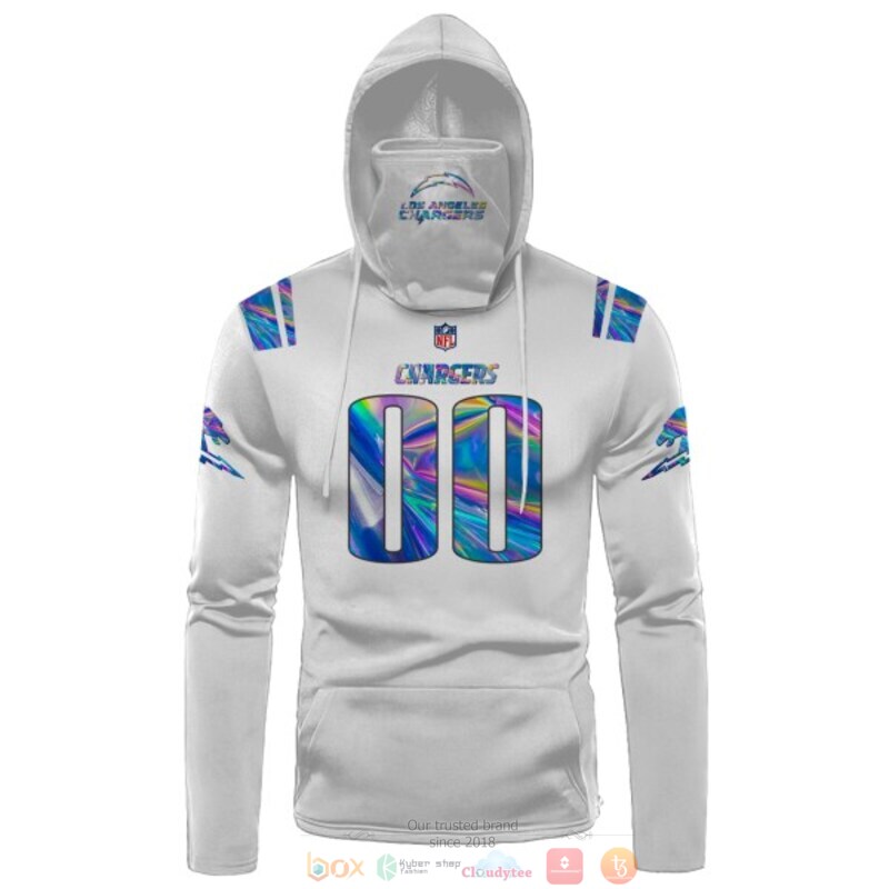 Personalized_NFL_Los_Angeles_Chargers_white_hologram_custom_3d_hoodie_mask_1