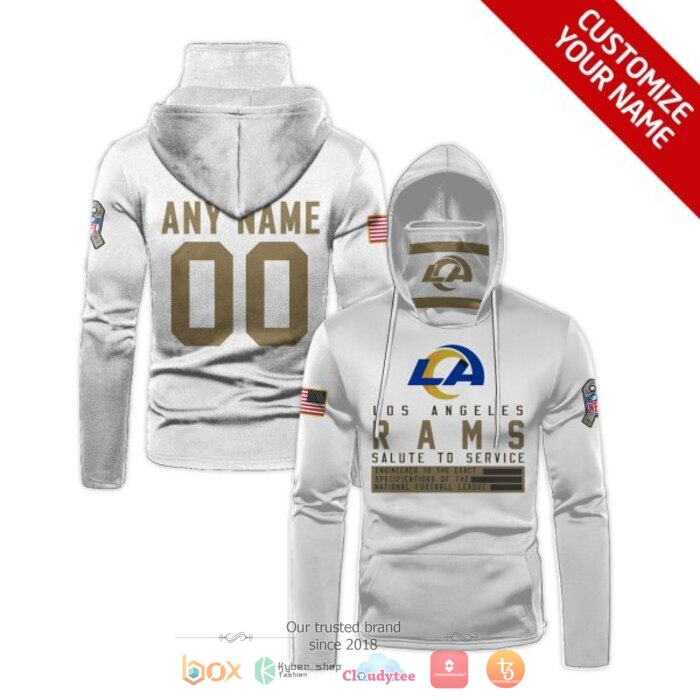 Personalized_NFL_Los_Angeles_Rams_White_3d_hoodie_mask