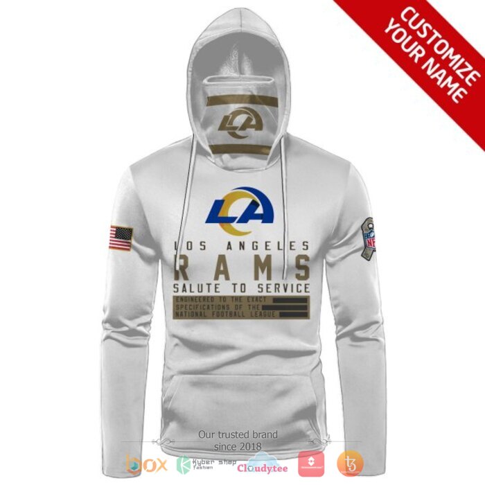Personalized_NFL_Los_Angeles_Rams_White_3d_hoodie_mask_1