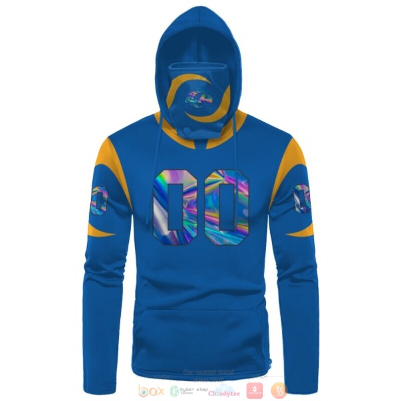 Personalized_NFL_Los_Angeles_Rams_blue_custom_3d_hoodie_mask_1