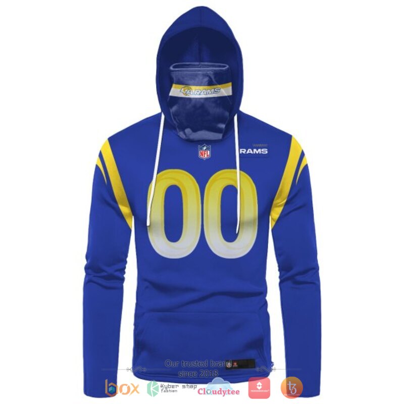 Personalized_NFL_Los_Angeles_Rams_blue_custom_hoodie_mask_1